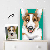 Porträt im Cartoon-Filmstil auf Leinwand bedruckt